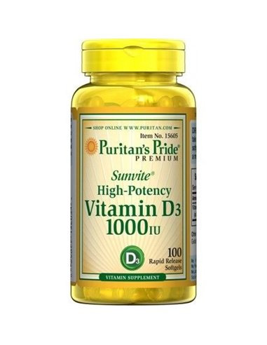 Vitamin D3 1000 IU, 100 capsules